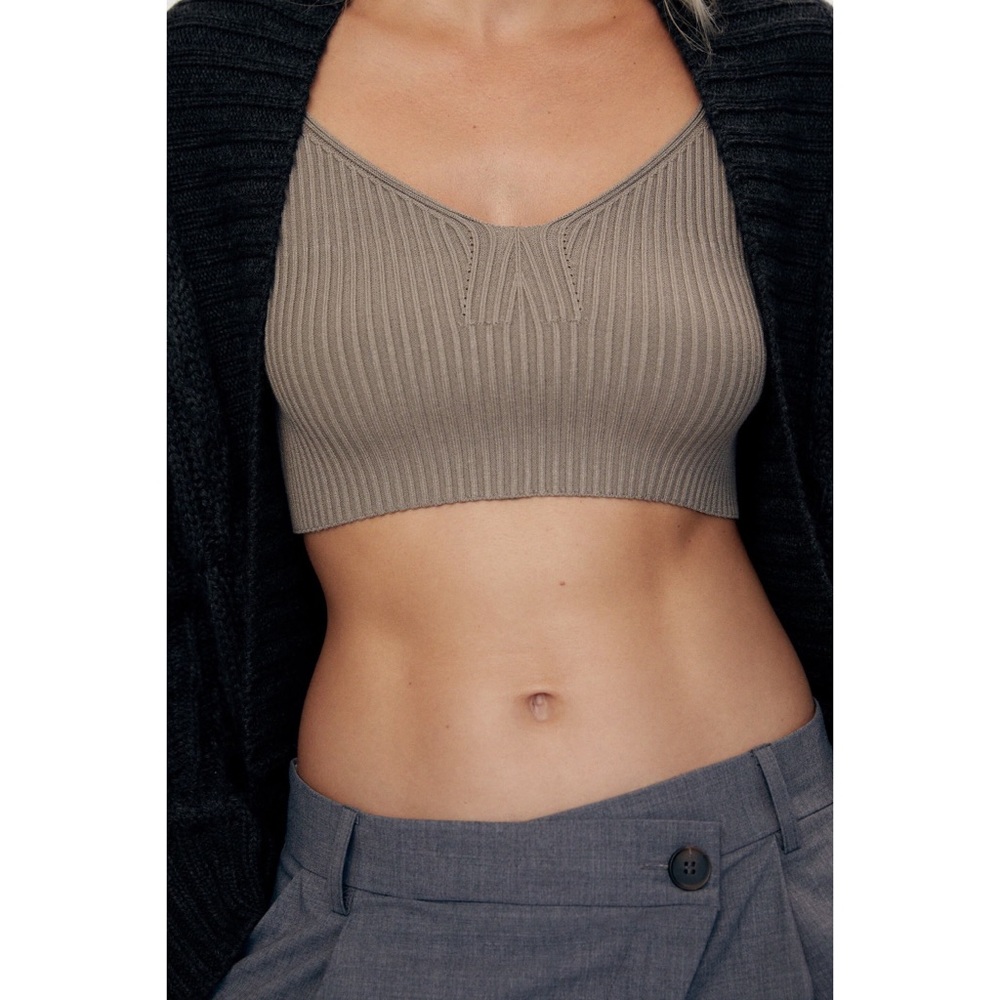 Zara special edition knit cropped sweater cami size small
